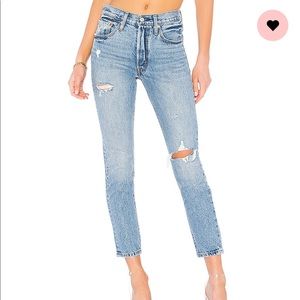 Levi 501 skinny distressed jeans
